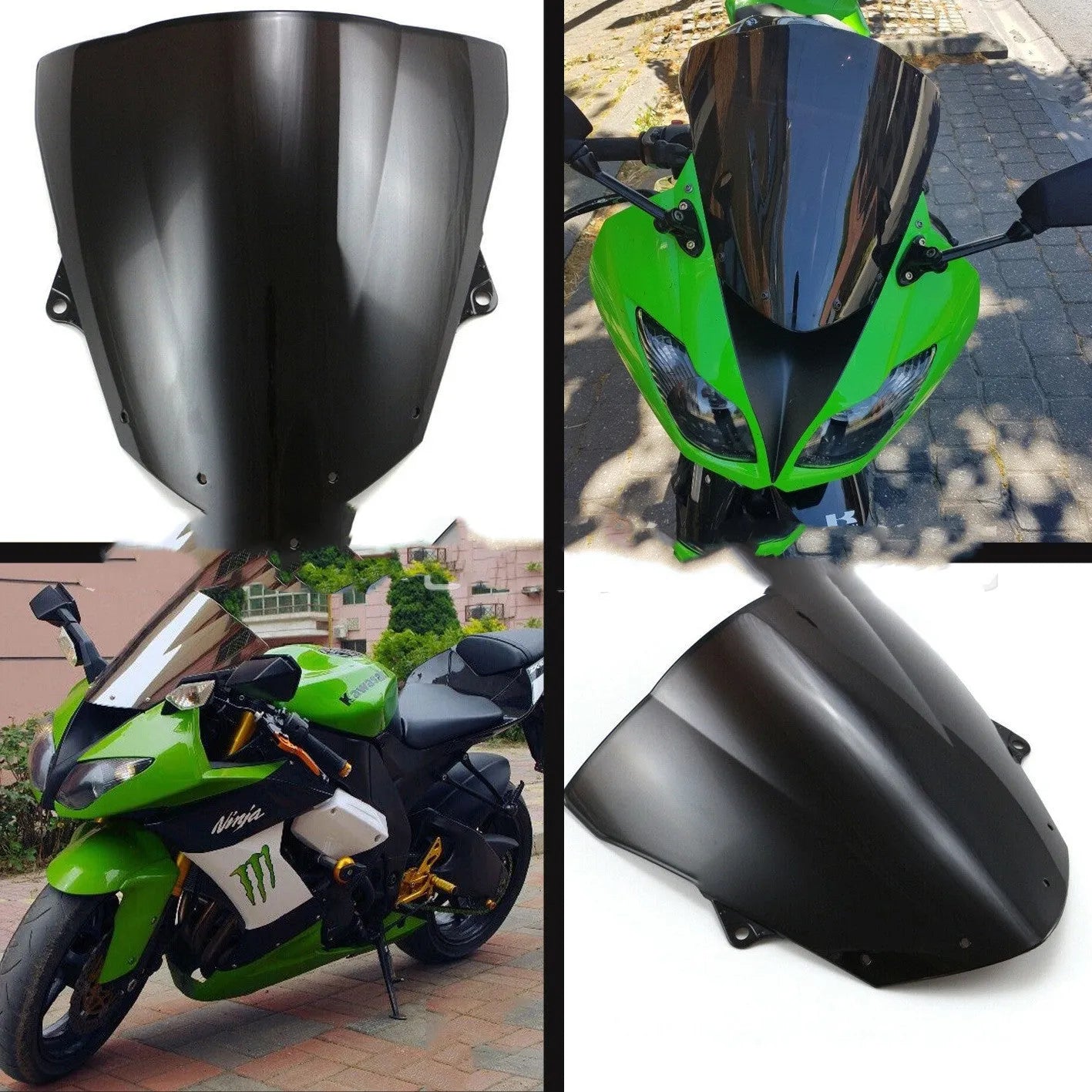 Blue transparent motorcycle windscreen for Kawasaki sport bike replacement