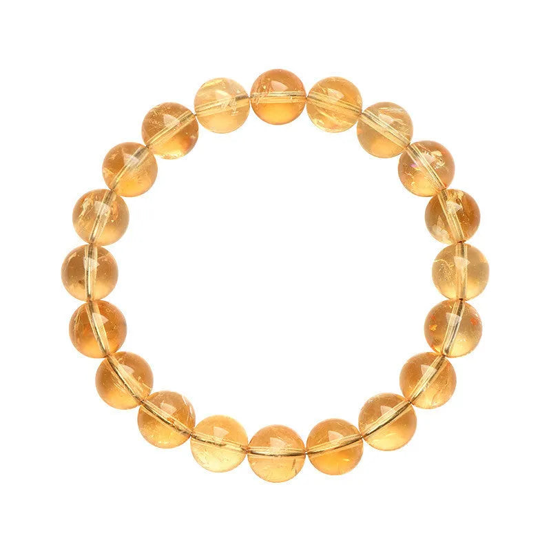 Natural yellow citrine bracelet with geometric beads in single or three circle configurations