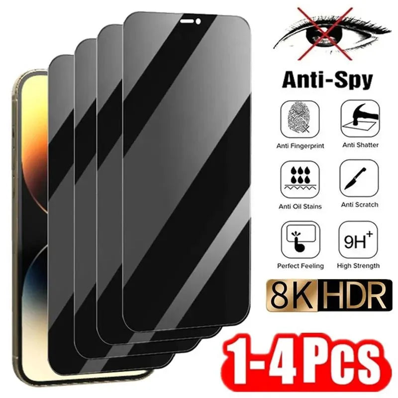 Transparent privacy screen protector for iPhone 11 and 13 with anti-spy glass and borderless edge
