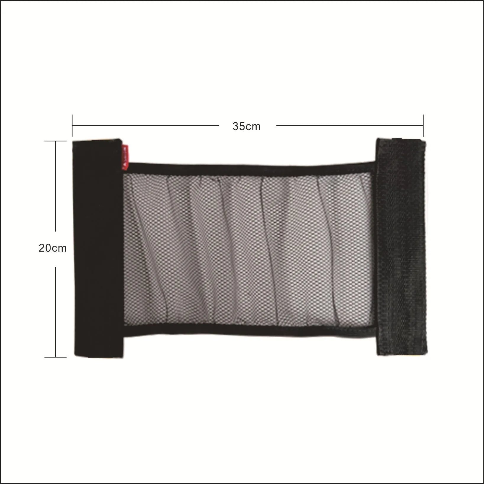 Car trunk elastic storage net in polyester material showing two size options for vehicle organisation