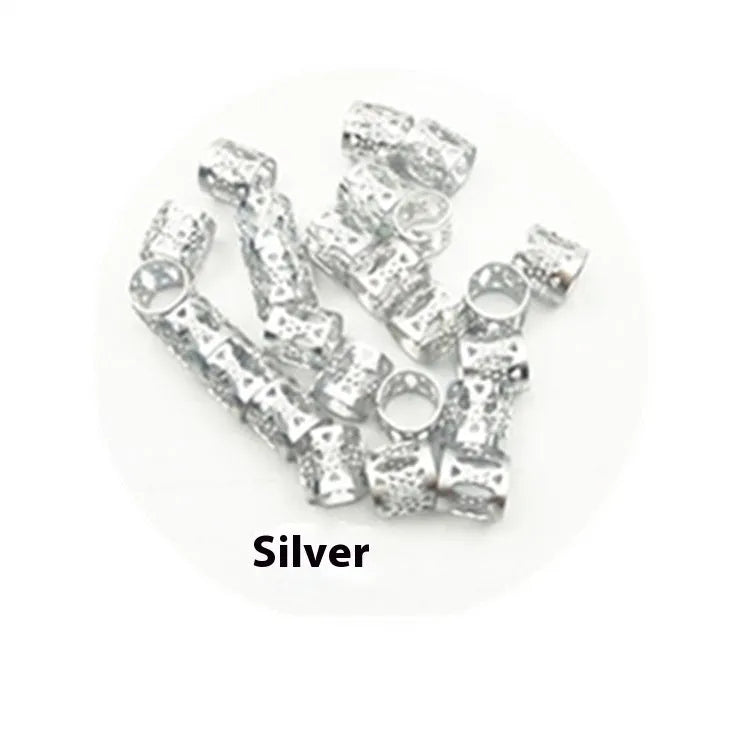30 pack iron hollow tube hair rings for African twist braids in assorted colours