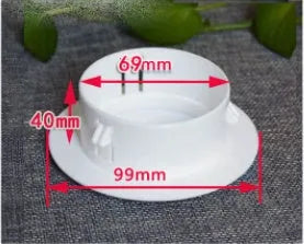 Plastic air-conditioning hole cover in white for sealing wall ports, size options for 37-165mm diameters