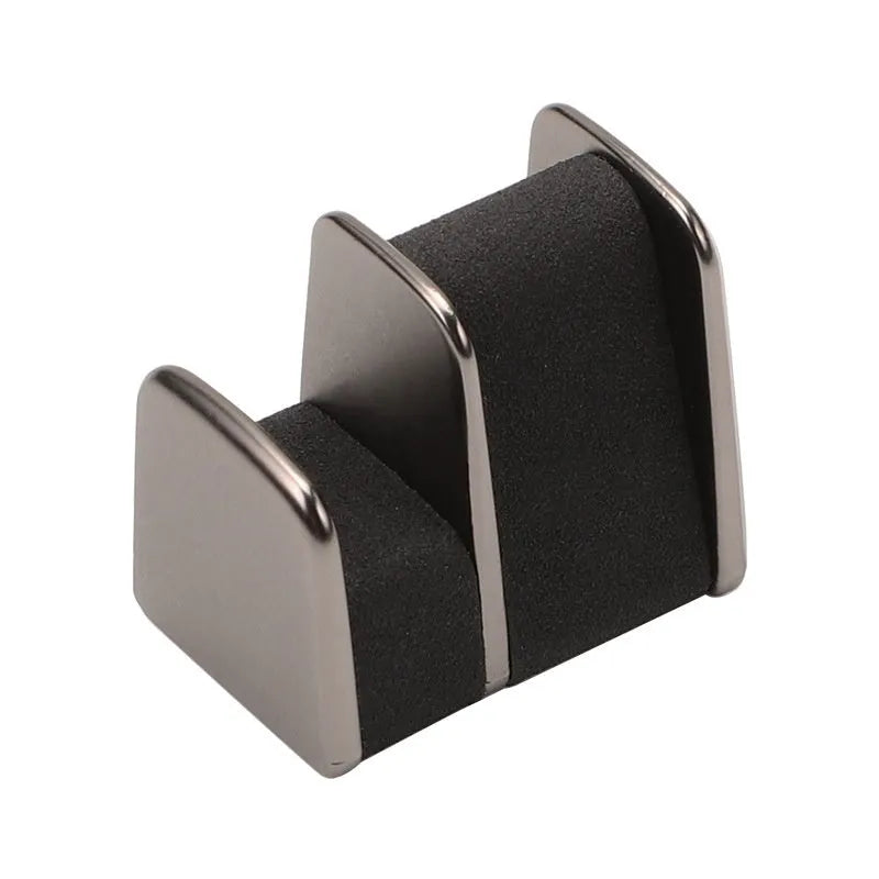 Zinc alloy and leather car dashboard sunglasses clip holder in four colours