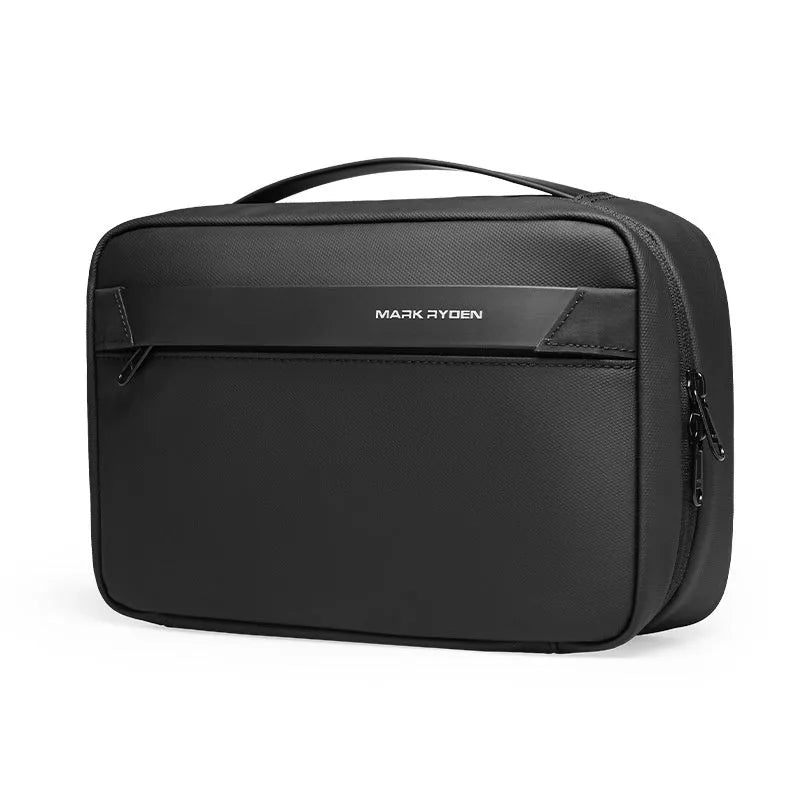 Men's portable toiletries storage bag with wet dry separation compartments in Oxford cloth