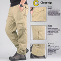 Men's stone-washed cotton overalls with wool lining in loose straight-leg fit, shown in khaki colour