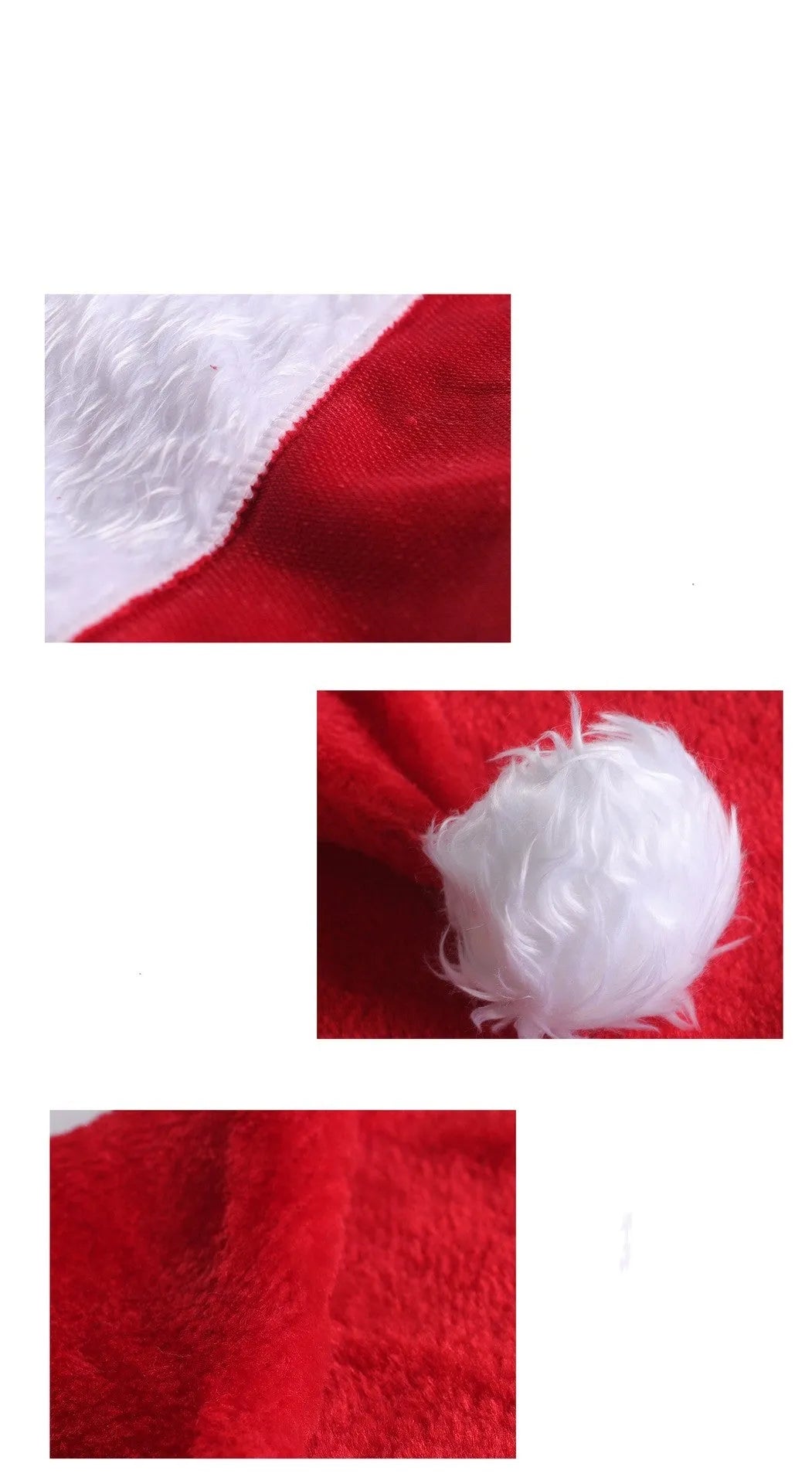 Red and white plush Santa hat with LED lights glowing in multiple colours, pom-pom decoration