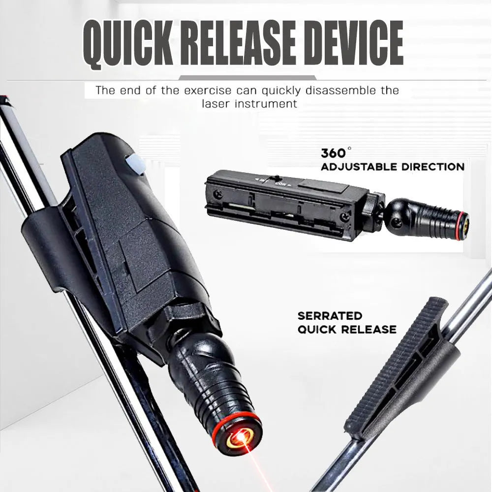 Black golf putter laser aiming sight accessory for putting alignment practice.