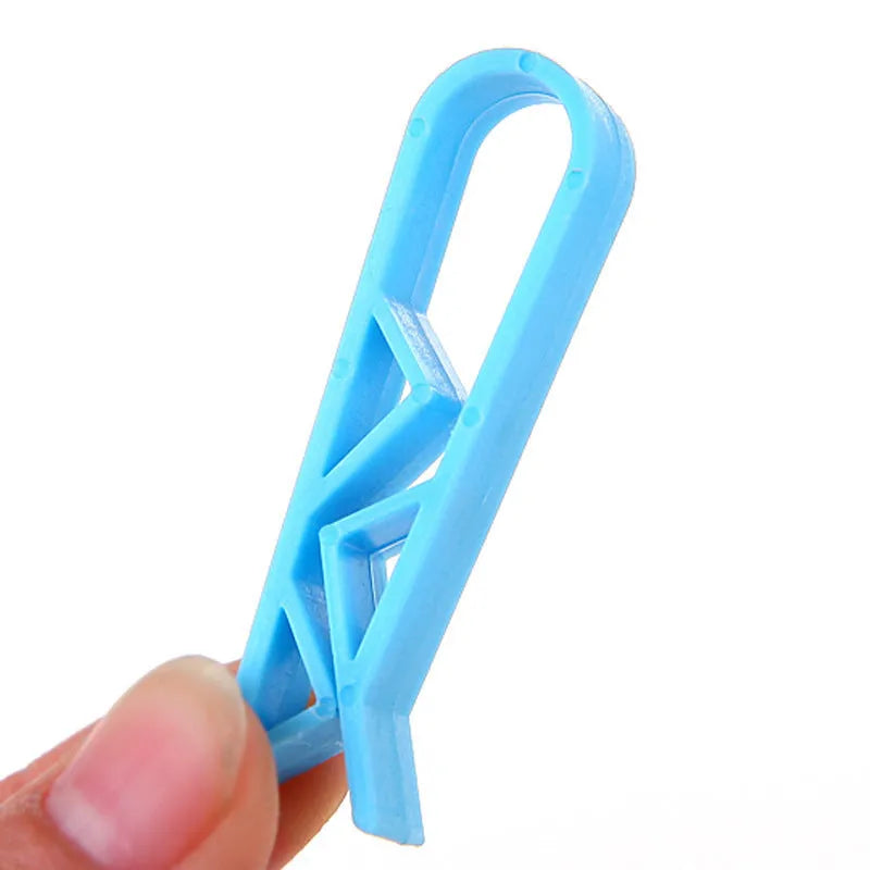 Ten white PP plastic garbage bag fixing clips for securing liners to bin rims