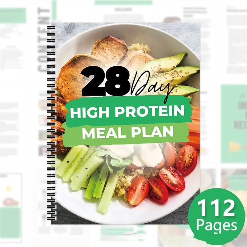 28-Day High-Protein Diet Plan Book with 21cm x 28.5cm paper cover