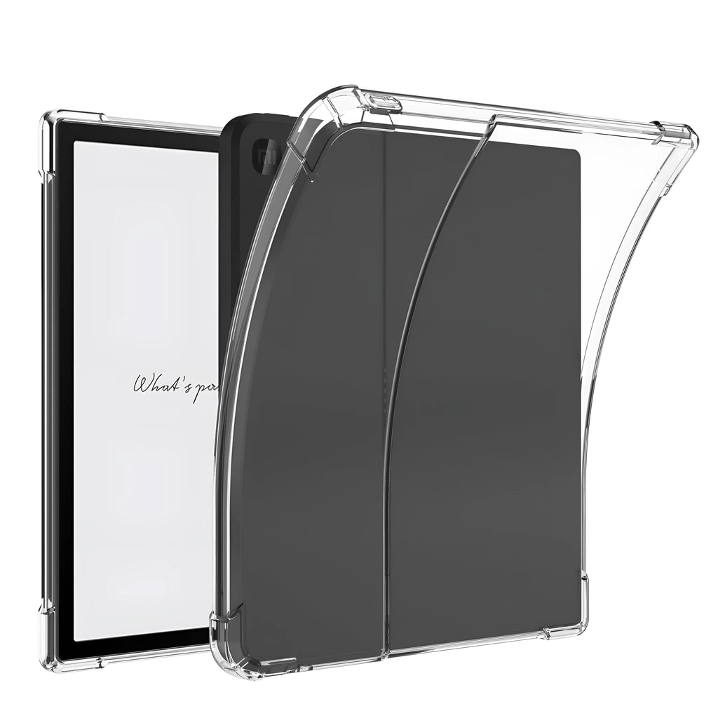 Transparent airbag phone case for 7-inch Xiaomi smartphone showing shockproof design