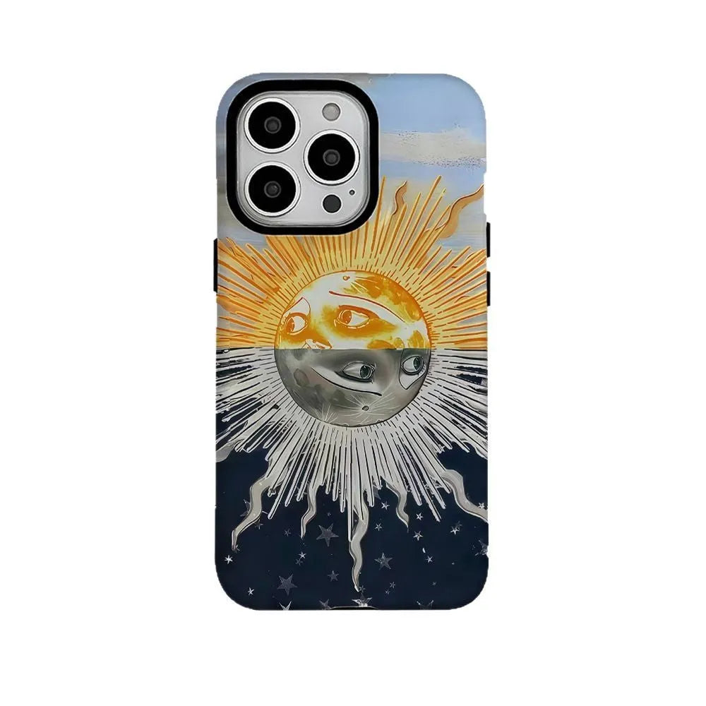 Day and Night Sun Sunshine magnetic two-in-one Feilin phone case for Apple iPhone 15 16 series with heat dissipation