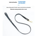 Black PU leather handle dog lead with nylon rope shown at 2.0 metre length