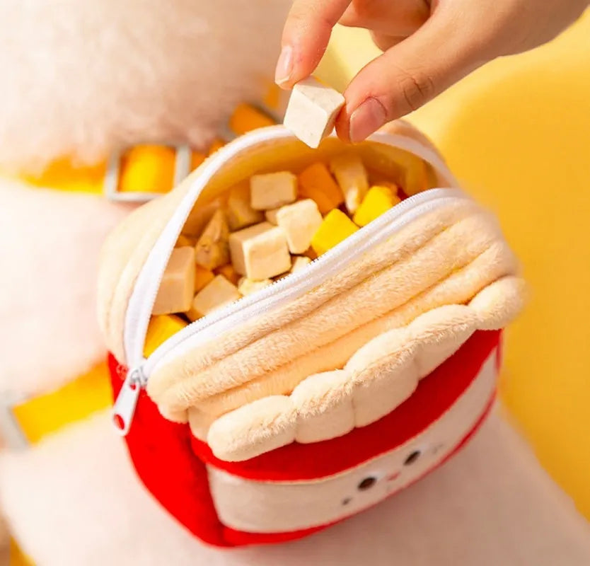 Cartoon hamburger design adjustable vest leash rope for dogs and cats with backpack compartment