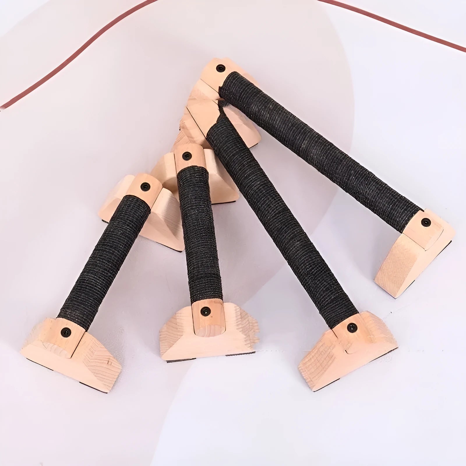 Pair of solid wood single parallel bars for fitness, beech and rubber wood options, 20cm and 30cm heights