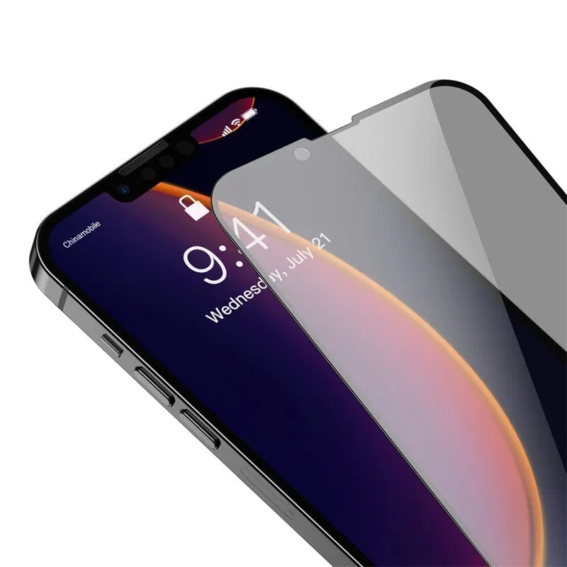 0.23mm non-broken edge full screen curved privacy tempered film for iPhone 5.4 inch model black
