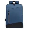 Black waterproof Oxford cloth laptop backpack with curved straps for business travel