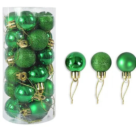 Shiny matte gold and red plastic Christmas baubles in 3cm and 6cm sizes for tree decorating.