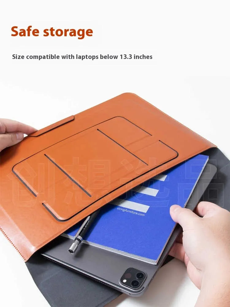 Black dual-angle laptop bracket bag showing integrated stand for 13.3 inch notebook
