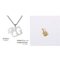 Stainless steel letter necklace with cross chain design and single pendant in gold or silver electroplated finish