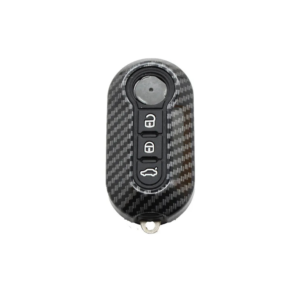 Fiat 500 key fob replacement case in ABS plastic, colours black red dark blue.