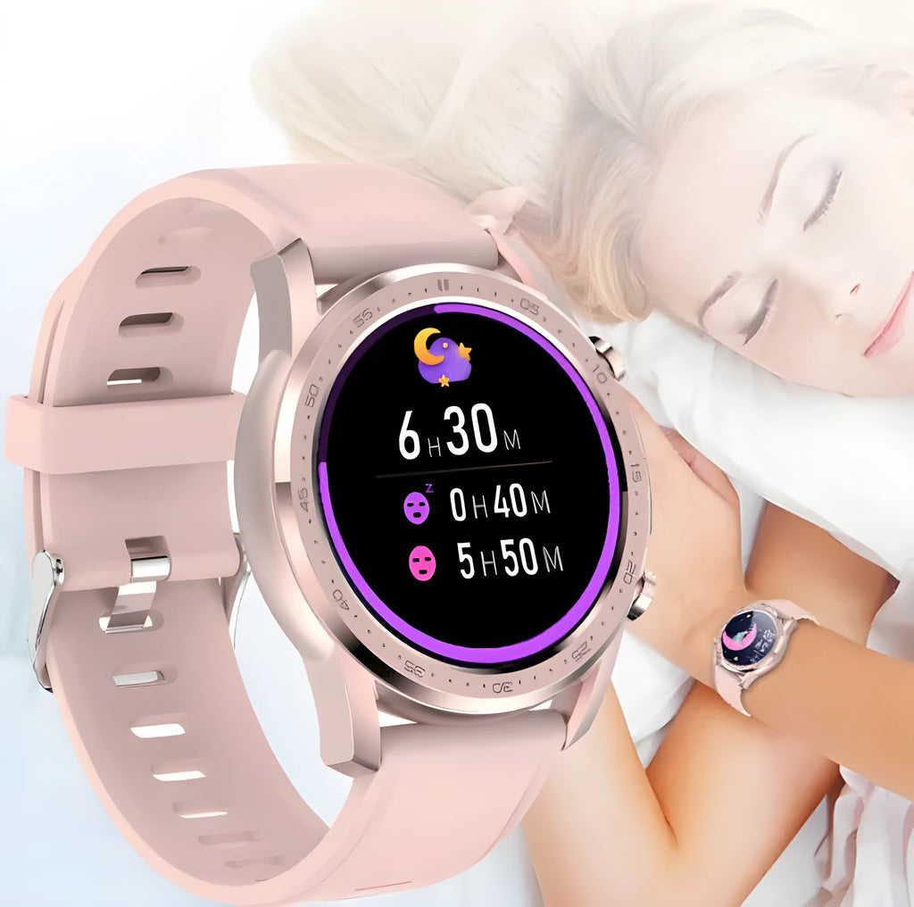 Black or grey smart bracelet with 1.3-inch screen on wrist, showing body temperature display.