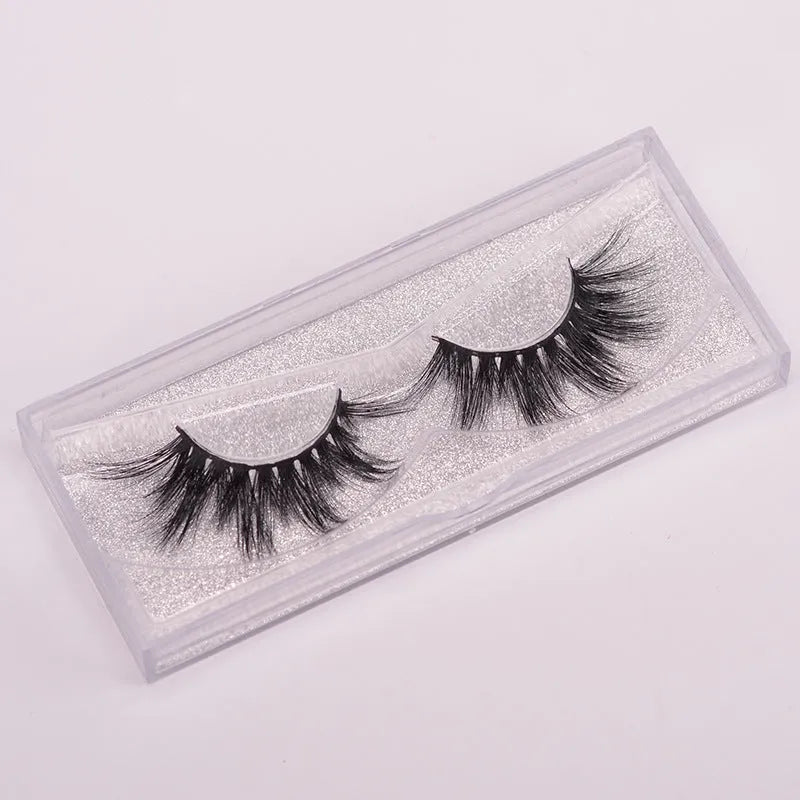 Handmade 5D mink false eyelashes set with storage case and application brush