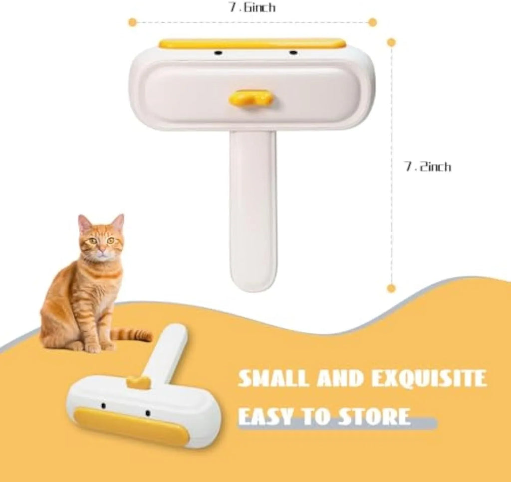 White portable pet hair remover with yellow duck design for furniture and car seat cleaning