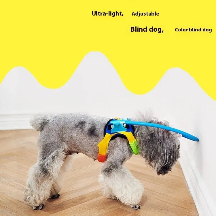 Blue adjustable dog blind collar with anti-collision ring protection in various sizes