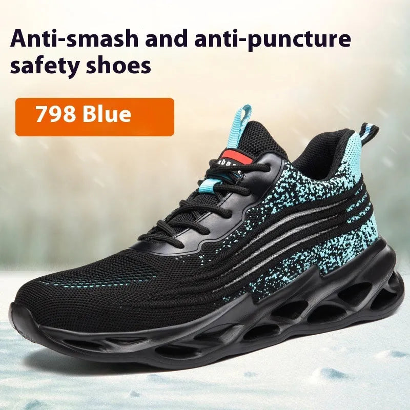 Leather labour protection shoes with anti-smashing design in multiple colour options