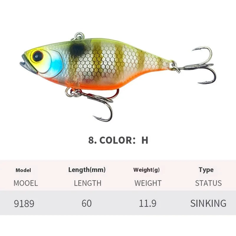 60mm 11.9g long-range submerged biomimetic fishing bait in multiple colour options