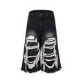 Black cropped wide-leg jeans with mid-high waist on mannequin showing loose fit and micro-elastic cotton denim