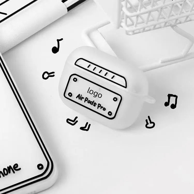 Soft shell frosted black TPU earphone sleeve for Apple AirPods charging case side view