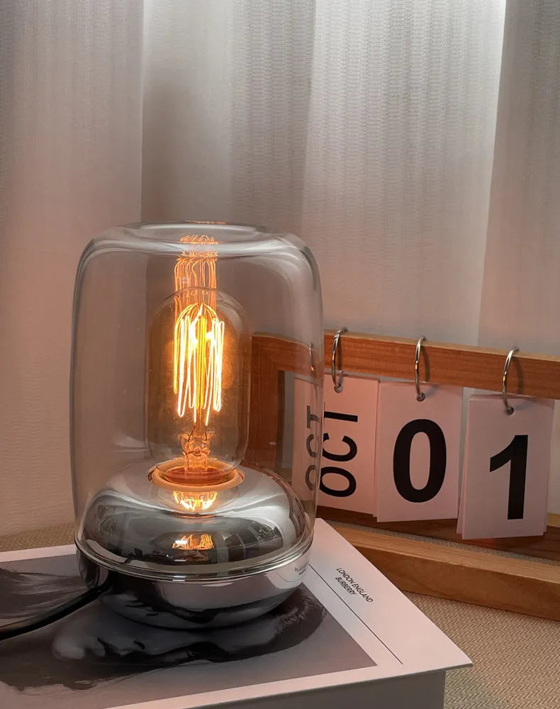 Waterless ambience light glass geometric stereo lamp 20cm socket powered aromatherapy essential oil lamp for bedroom
