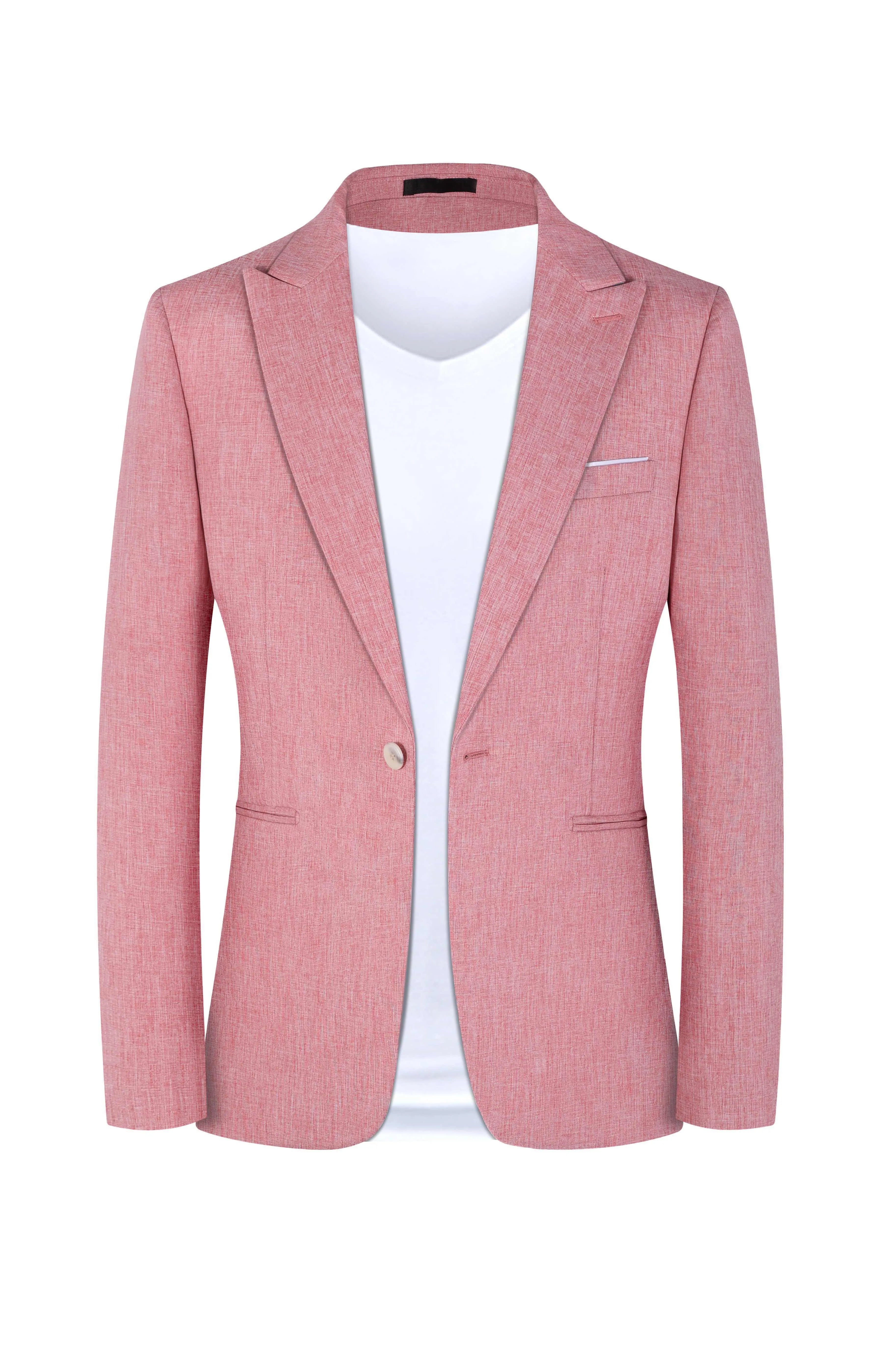 Men's light blue casual Western-style two-piece suit jacket and trousers for spring summer wear