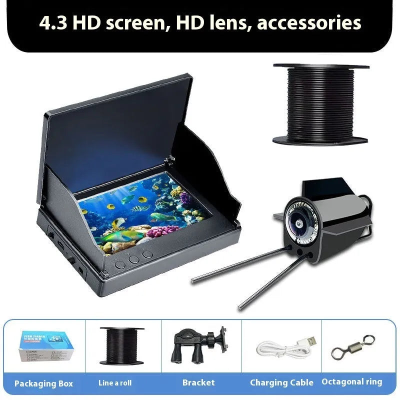 4.3-inch fish finder underwater camera with wide angle lens on IPS screen display