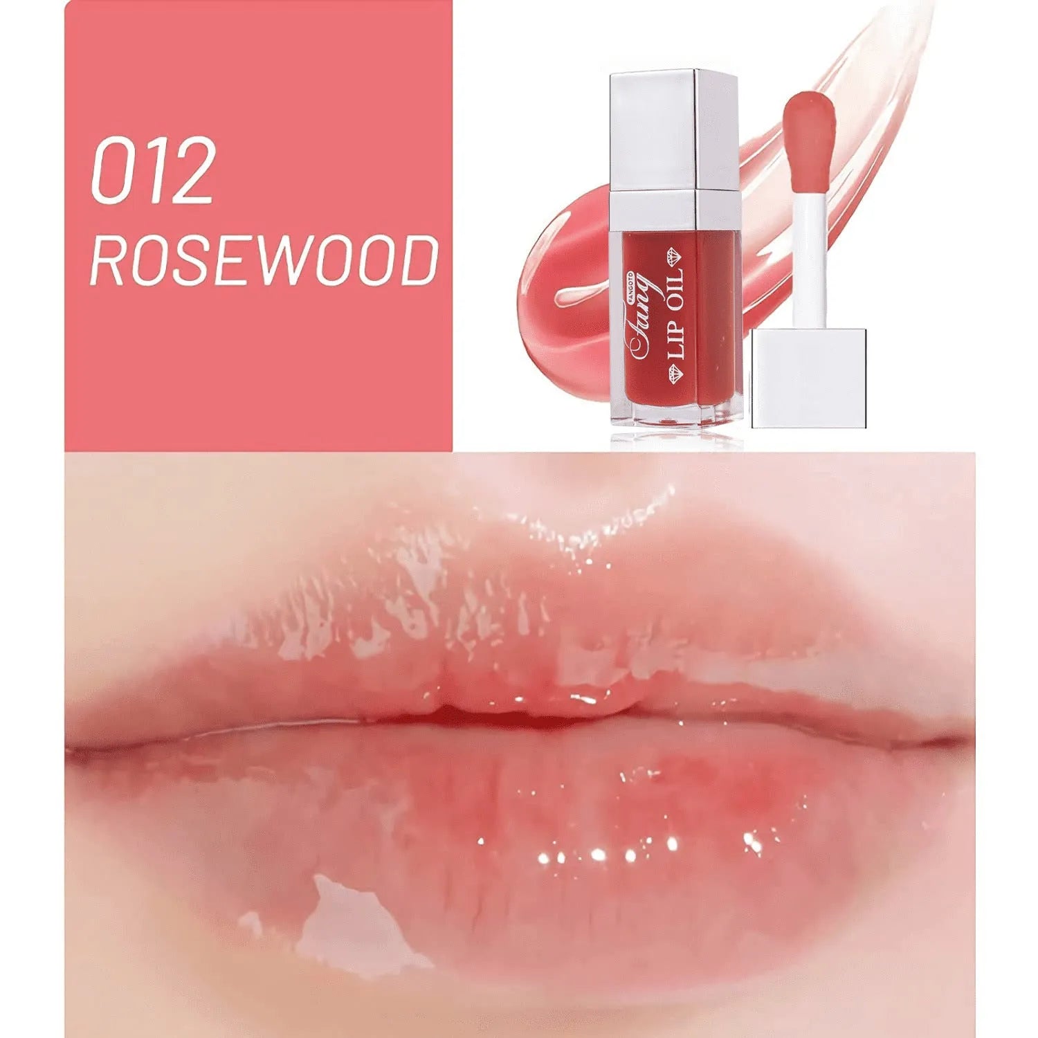 Set of five bright mint lip gloss tubes and one lip essence oil bottle for moisturising and repair.