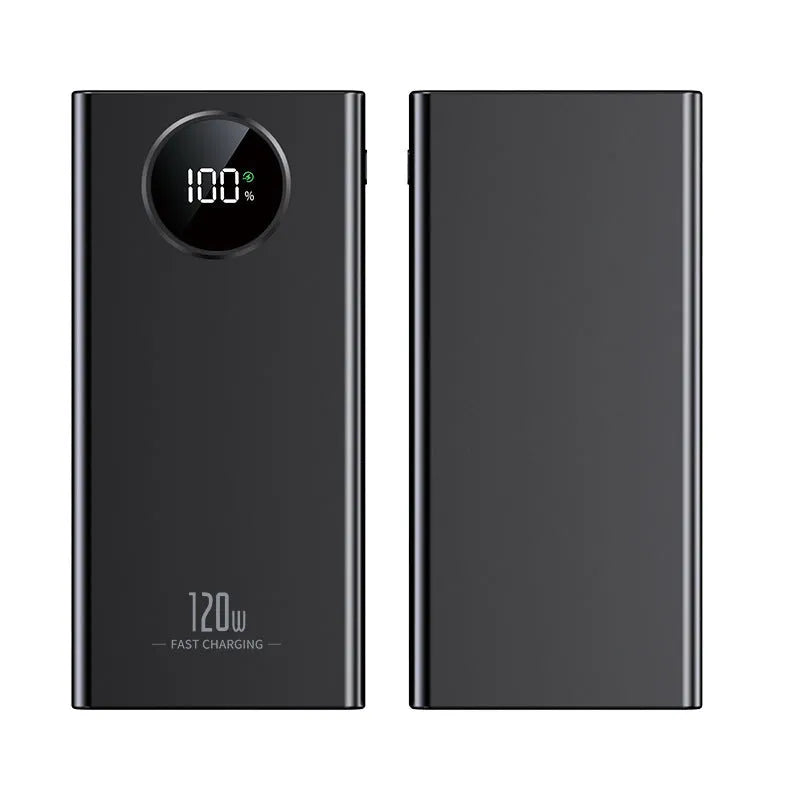 Super fast charge portable power bank with plastic shell, black colour, 20000mAh capacity