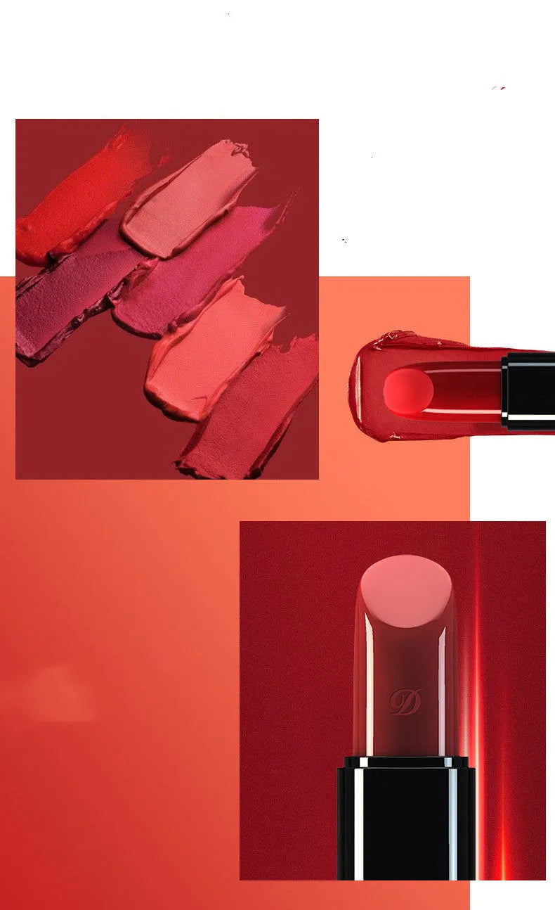 Matte lipstick in shade #107 Strawberry Red with twist-up bullet and moisturising formula