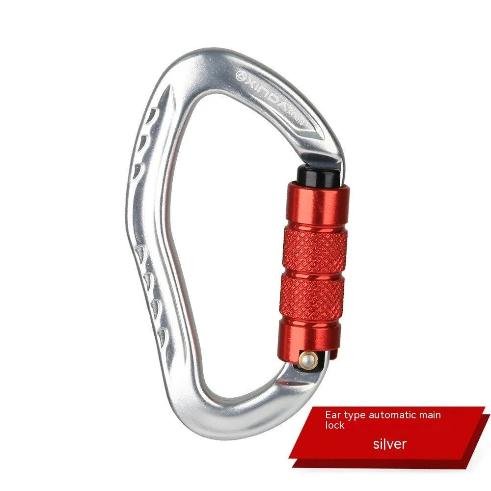 Climbing carabiner with automatic master lock in five colour options