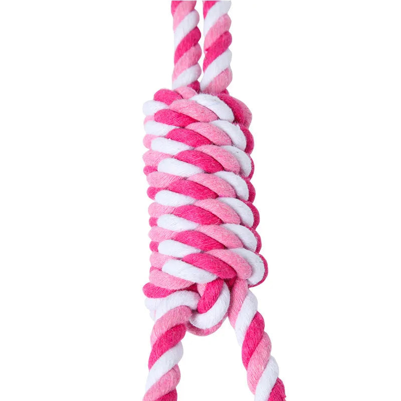 38cm braided cotton string dog rope toy in red and white colours for medium to large breeds