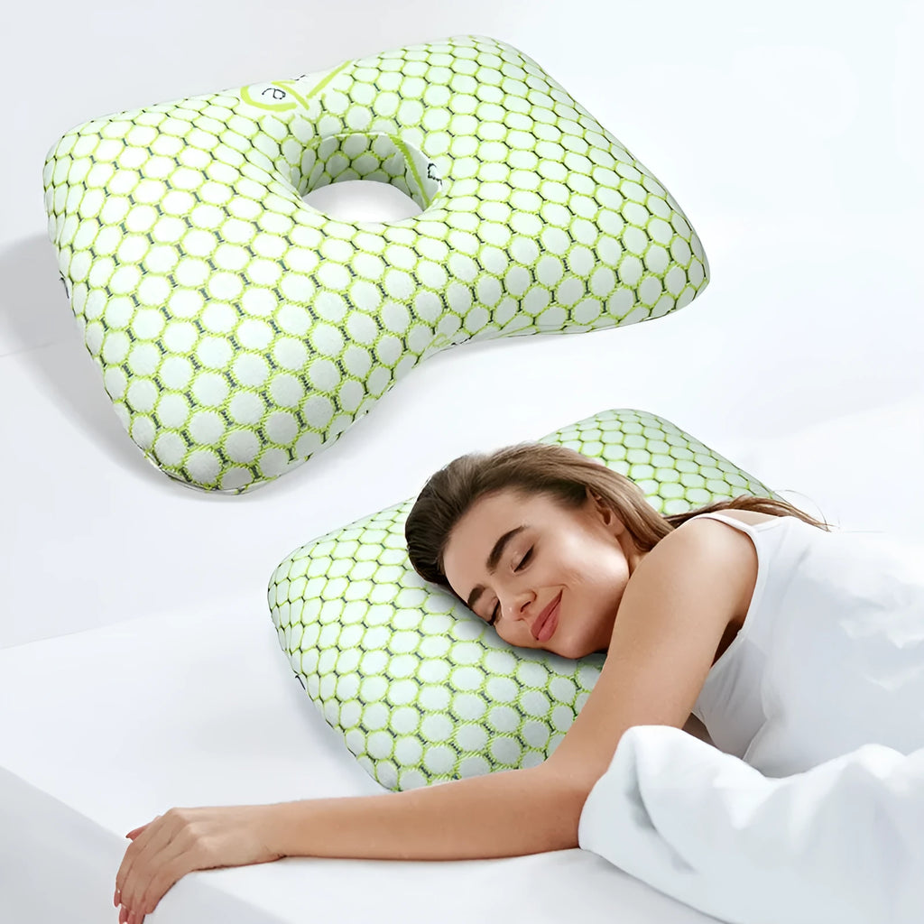 Beauty salon single hole ear pillow in New Chinese style, showing dimensions 39x28x6cm.