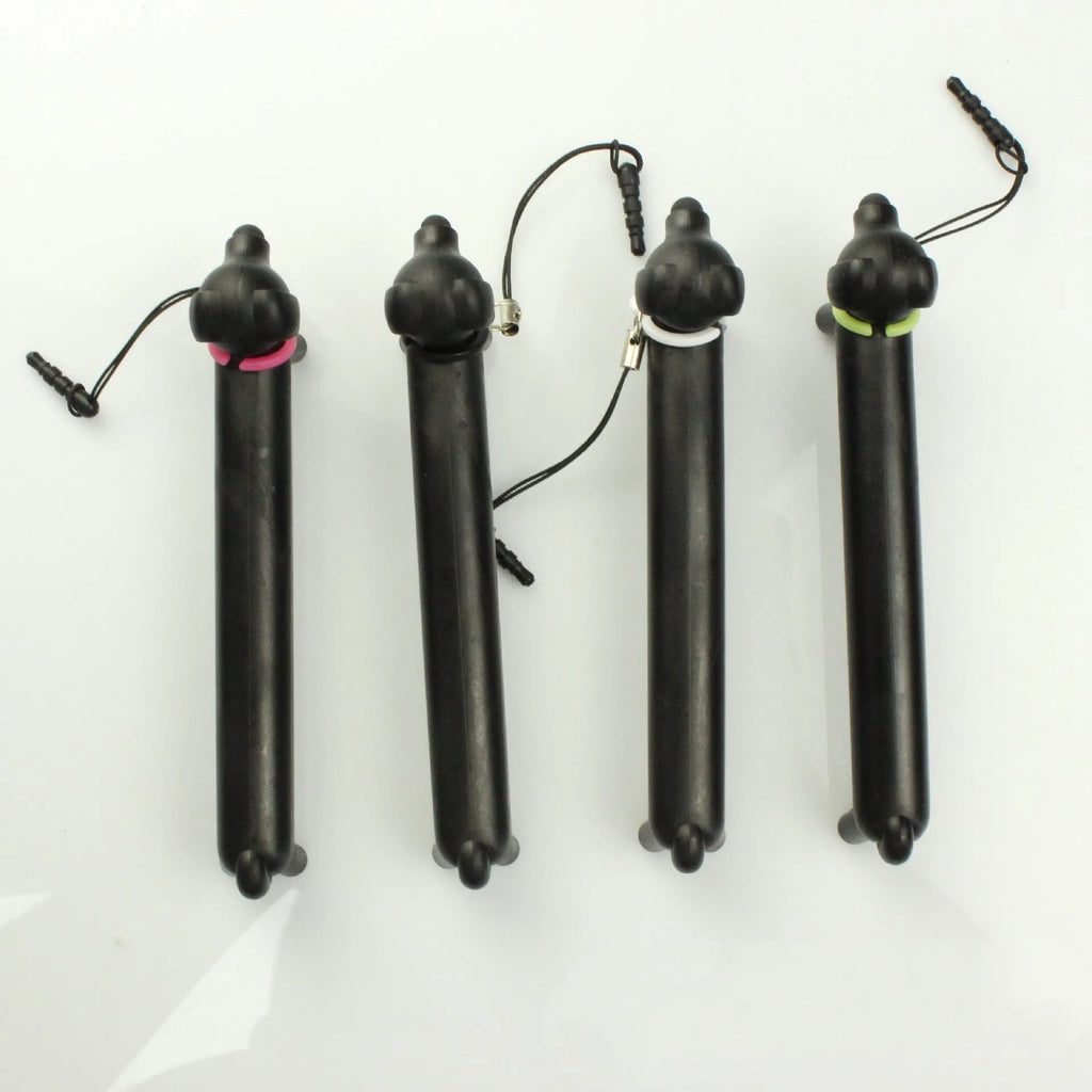 Black dog-shaped touch screen stylus with conductive body and phone holder function