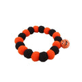 Orange Halloween pumpkin cat collar with adjustable buckle shown in small, medium, and large sizes