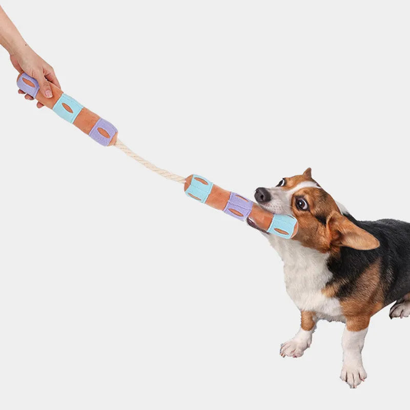 Purple pet snuffle toy dog sniffing mat with plush material on floor