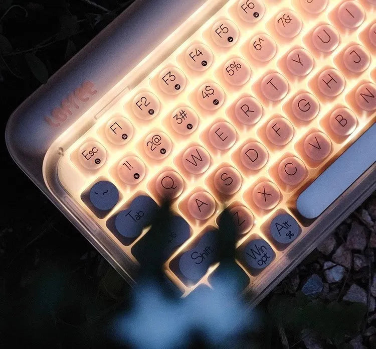 Liquid foundation colour wireless mechanical keyboard set with mouse, light, and calculator