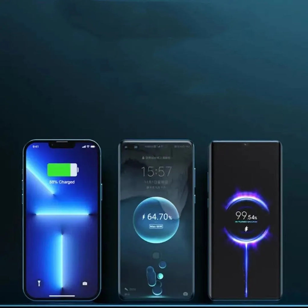 Transparent industrial power bank showing internal aluminium battery case with 10000mAh capacity
