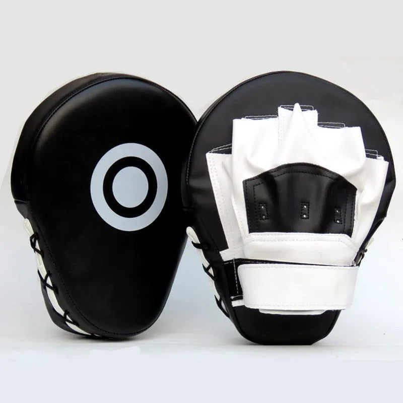 Black and white PU boxing target for martial arts training, 24 x 20 x 5cm, held vertically