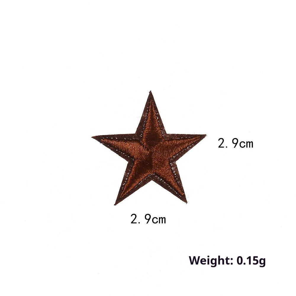 Colourful five-pointed star cloth embroidery stickers for DIY fabric decoration