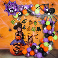 Halloween spider balloon arch decoration kit with white and black latex round balloons