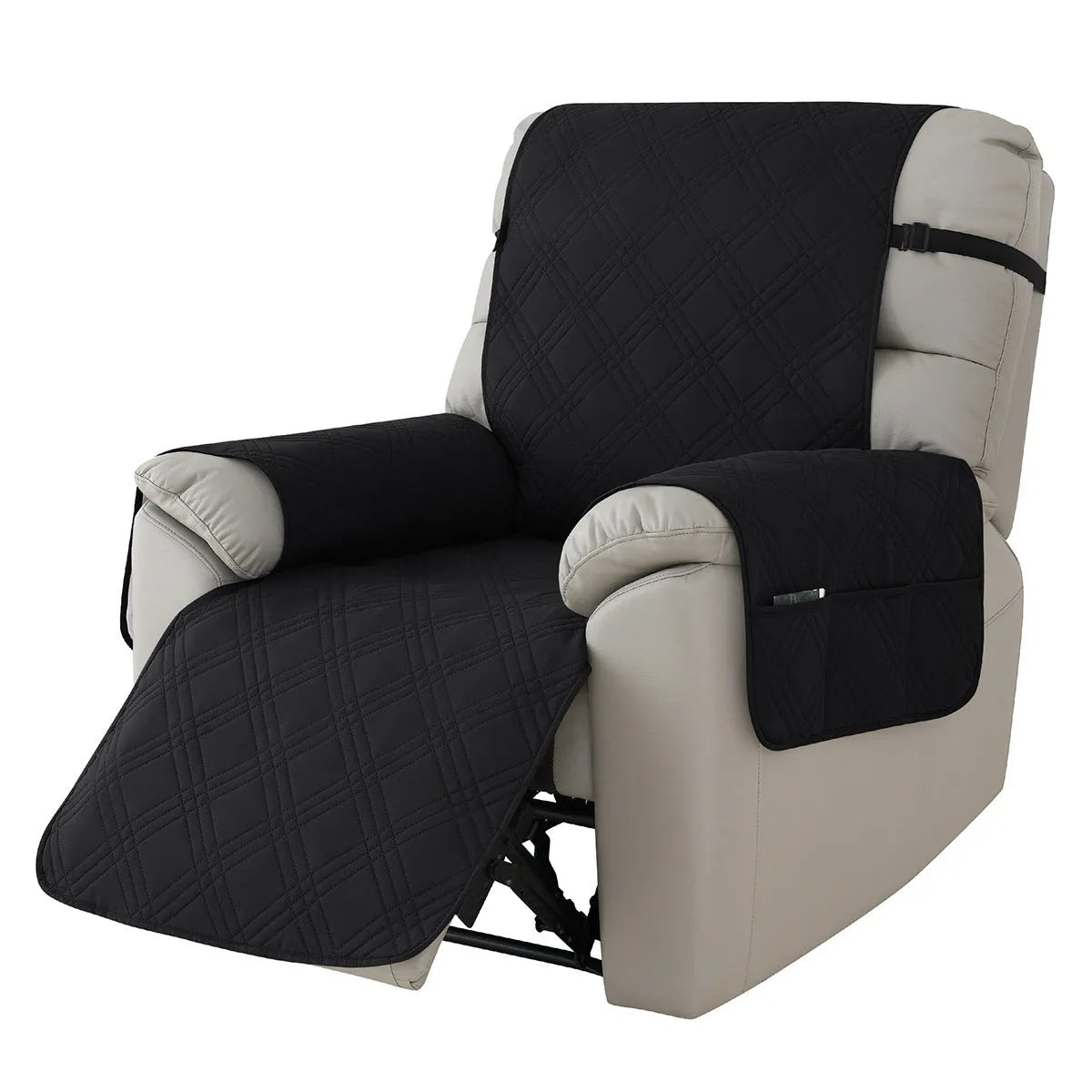 Quilted waterproof sofa cover for a Chivas massage chair in a dark coffee colour.